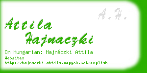 attila hajnaczki business card