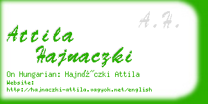 attila hajnaczki business card